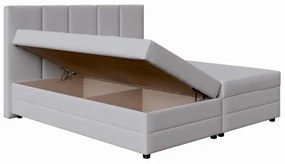 Kárpitozott ágy rugós matraccal és ágyneműtartóval ISABEL 160x200 világosszürke