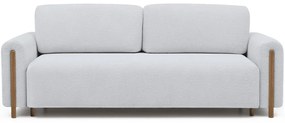 Szürke buklé kinyitható-tárolóhelyes kanapé 244 cm Arcadova – ELTAP