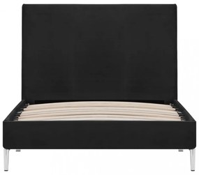 fekete szövetkárpitozású ágykeret 90 x 200 cm