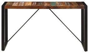 Tömör újrahasznosított fa étkezőasztal 140 x 70 x 75 cm