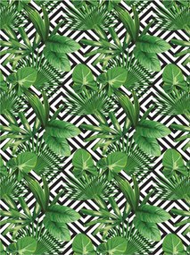 Flizelin fotótapéta Zöld trópus levelek geometria 206x275 +ragasztó