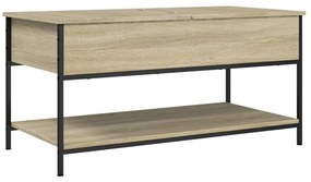 Sonoma tölgy szerelt fa és fém dohányzóasztal 100 x 50 x 50 cm