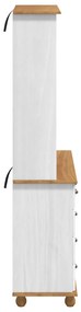 Hutch ASKIM&quot; Fehér 91x40x183 cm Masszív Fa Fenyő&quot;