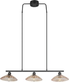 Fekete-borostyán színű fém függőlámpa üveg búrával Eluna – Reality