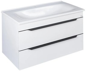 TMP VOX 85 FEHÉR fali fürdőszobabútor - öntött műmárvány mosdóval - 85 x 47 cm