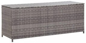 szürke polyrattan kerti tárolóláda 120 x 50 x 60 cm