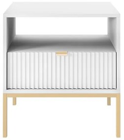 Éjjeliszekrény NOVA 56x54 cm fehér/arany