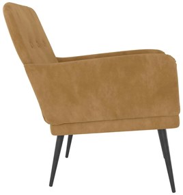 Barna bársonyfotel 62x79x79 cm