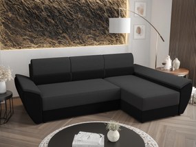 Sarok ülőgarnitúra Radiant L3 (fekete + sötétszürke) (J). 1057471