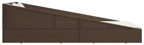 Barna polyrattan kerti ágy 110 x 200 cm
