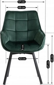 Forgószék zöld bársony kárpittal – LUNA