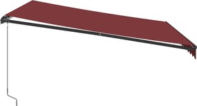 Burgundi vörös kézzel kihúzható napellenző 400 x 350 cm
