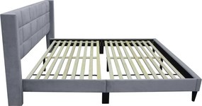 Ágy, 160x200, szürke Velvet szövet, BELATO