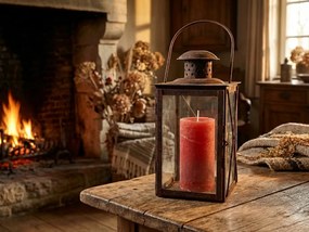 SPAA RUSTIK 13 cm-es oszlopos gyertya, narancs