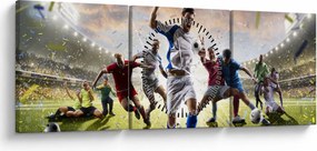 Kép - futball (órával) (90x30 cm)