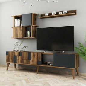 Madrid Anthracite and Walnut TV fal