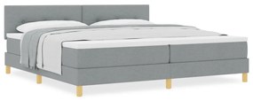 Box Spring Ágy Matraccal Világosszürke 200x200 cm Szövet