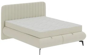 ALEXA bézs kárpitozott ágy matracokkal és ágyneműtárolóval 140x200 cm