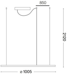 Ideal Lux - LED Csillár zsinóron HULAHOOP LED/46W/230V 3000K átm. 100 cm fehér