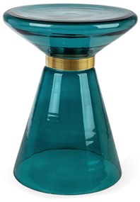 AZMIN kék üveg lerakóasztal 36cm átmérő