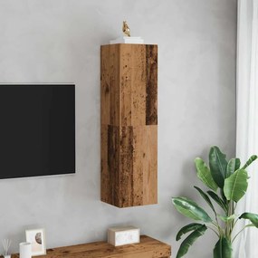 antik fa színű szerelt fa TV-szekrény 30,5 x 30 x 110 cm