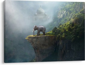 Kép - Az elefánt a Taj Mahal tetején (70x50 cm)