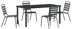 vidaXL Kert étkező szett 5 pcs Antracit Porszórt acél