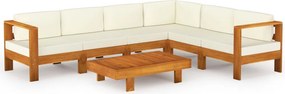 vidaXL 7 részes akácfa kerti pihenőgarnitúra párnákkal 100 x 60 cm