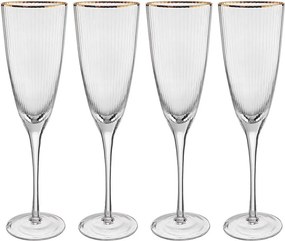 GOLDEN TWENTIES pezsgős pohár arany szegéllyel 250 ml, 4 db-os készlet