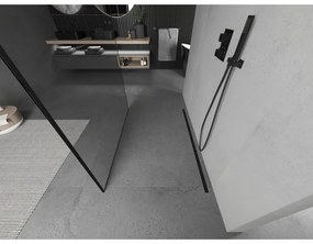 Mexen, Mexen Kioto zuhanykabin fala 150 x 200 cm, átlátszó/fekete minta 8 mm, fekete - 800-150-002-70-70