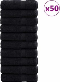 vidaXL Vendégtörölköző SOLUND 50 pcs Fekete 50 x 100 cm 550 gsm