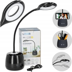 Iskolai Led Asztali Lámpa 5W Usb Akkumulátoros Rendszerező Fekete