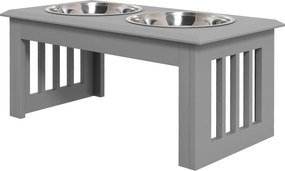 PawHut Magasított Kutya Etető Tál Állomás 2 Tálcával - 2 x 2000ml Rozsdamentes Acél Tálak, Kutya- és Macskatál | Aosom