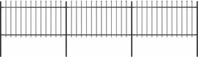 vidaXL fekete acélkerítés lándzsás tetejű 537 x 100 cm