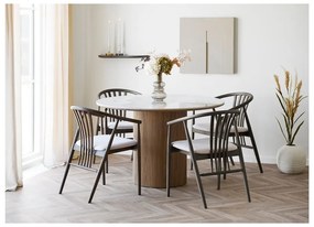 Sötétbarna tölgyfa karfás étkezőszék Agustin – House Nordic