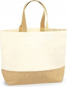 juta pamut bevásárlótáska széles aljjal nagy XL 38x44x18cm