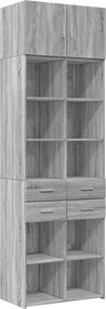 vidaXL szürke sonoma színű szerelt fa tárolószekrény 70x42,5x225 cm