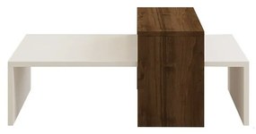 Glow White and Walnut konferenciaasztal