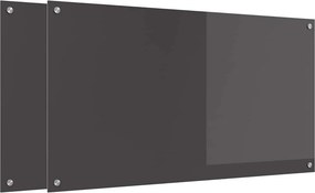 vidaXL Konyhai splashback 2 pcs Sötétszürke 110 x 60 cm edzett üveg