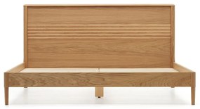 Natúr színű tölgyfa franciaágy ágyráccsal 180x200 cm Lenon – Kave Home