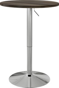 HOMCOM kerek állítható bárasztal 2 személyes, 69–91 cm, 360° forgatható lap, acél talp, dió | Aosom