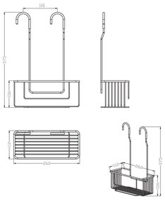 AQUALINE 37006 Chrom line fali csaptelepre akasztható polc, ezüst