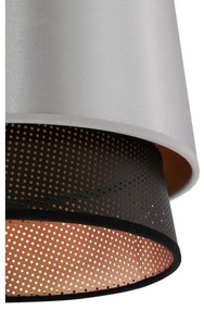 Duolla - Csillár zsinóron BELL SHINY 1xE27/15W/230V átm. 25 cm ezüst/fekete