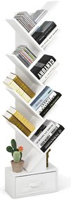 10 szintes könyvespolc fehér