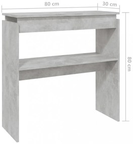 betonszürke szerelt fa tálalóasztal 80 x 30 x 80 cm