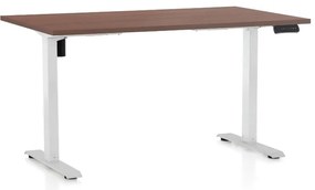Állítható magasságú asztal OfficeTech B, 120 x 80 cm, fehér alap, dió