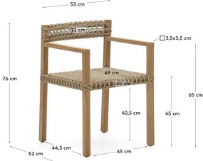 Natúr színű műrattan étkezőszék szett 2 db-os Giverola – Kave Home