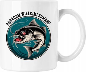 Nagy harcsa horgász bögre 2 Fehér 330ml