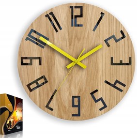 Falióra Slim Tölgy Fekete-sárga csendes óra, 33cm, nappaliba