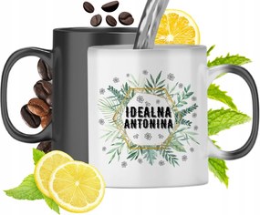 Mágikus bögre Antonina fekete matt nyomott mintával 330ml